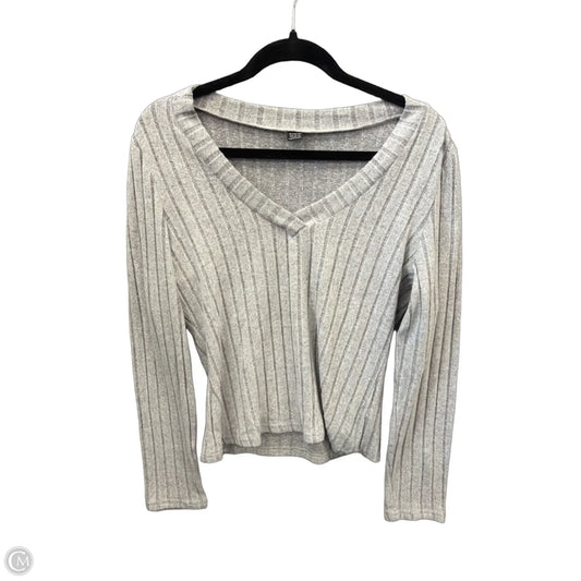 Top Long Sleeve By Shein In Grey, Size: L