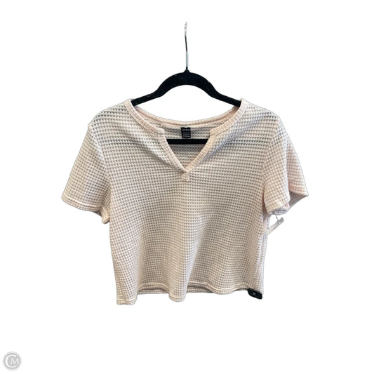 Top Short Sleeve By Shein In Cream, Size: L