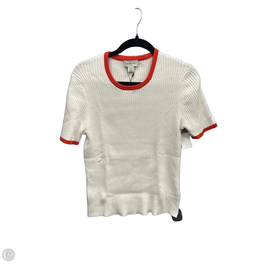 Top Short Sleeve By Calvin Klein In Cream & Orange, Size: Xl