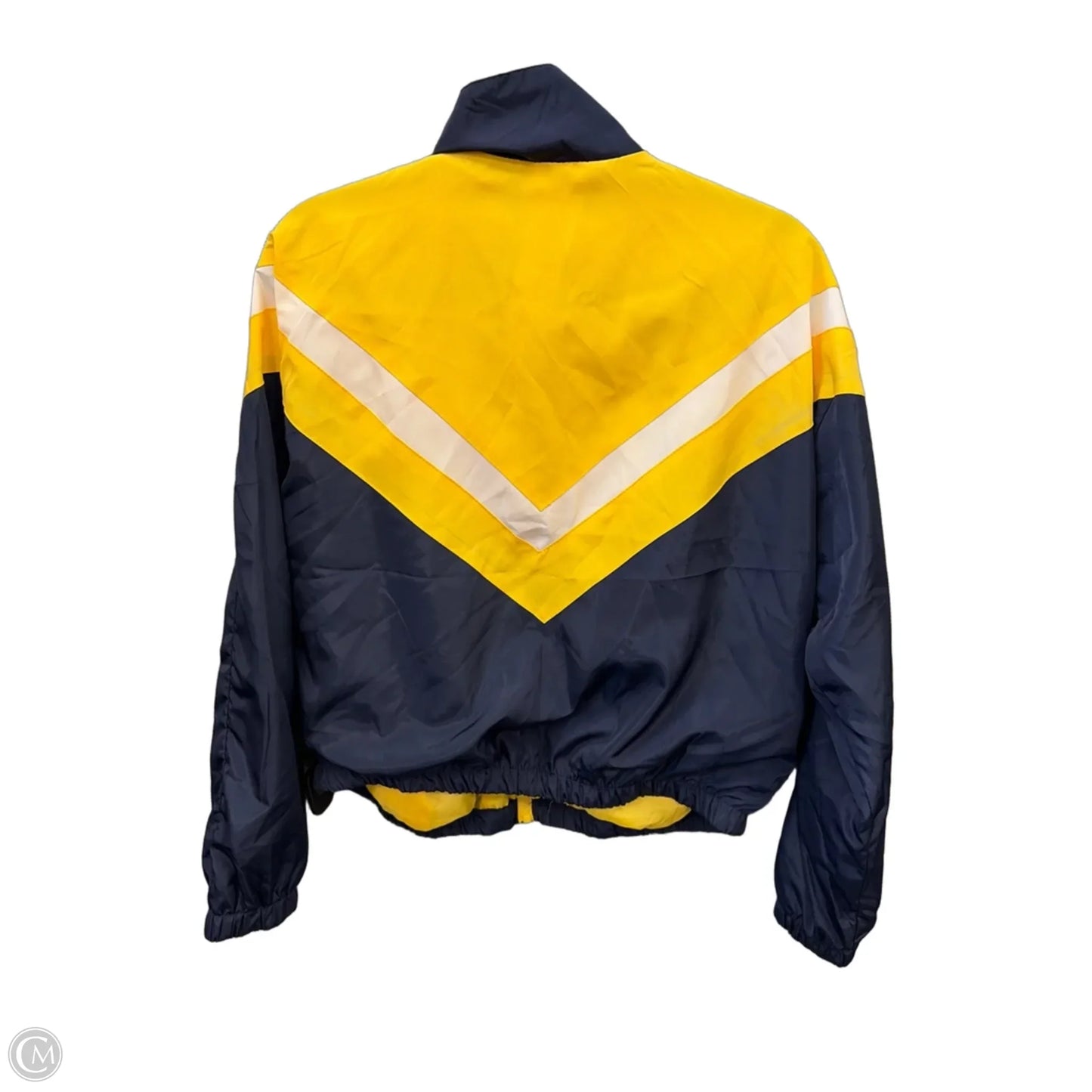 Jacket Windbreaker By New Look In Blue & Yellow, Size: L