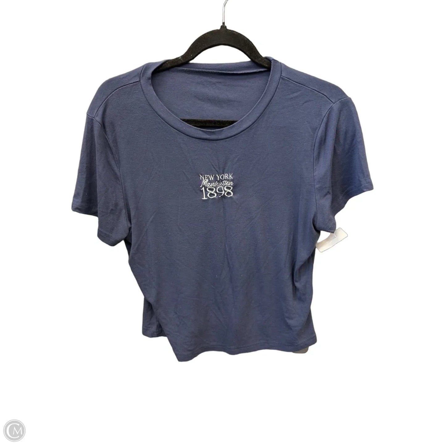 Top Short Sleeve By Shein In Blue, Size: Xl