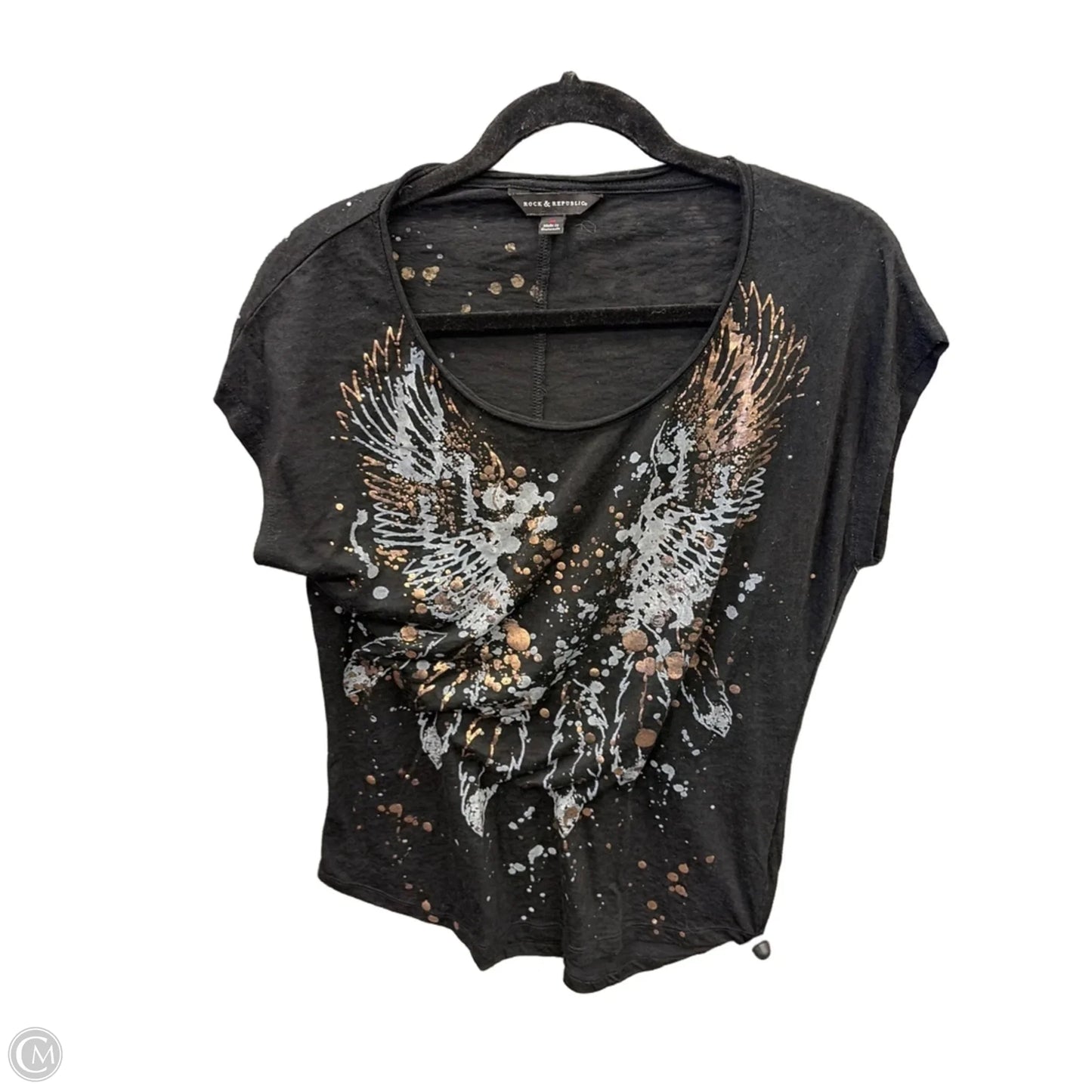 Top Short Sleeve By Rock And Republic In Black, Size: M
