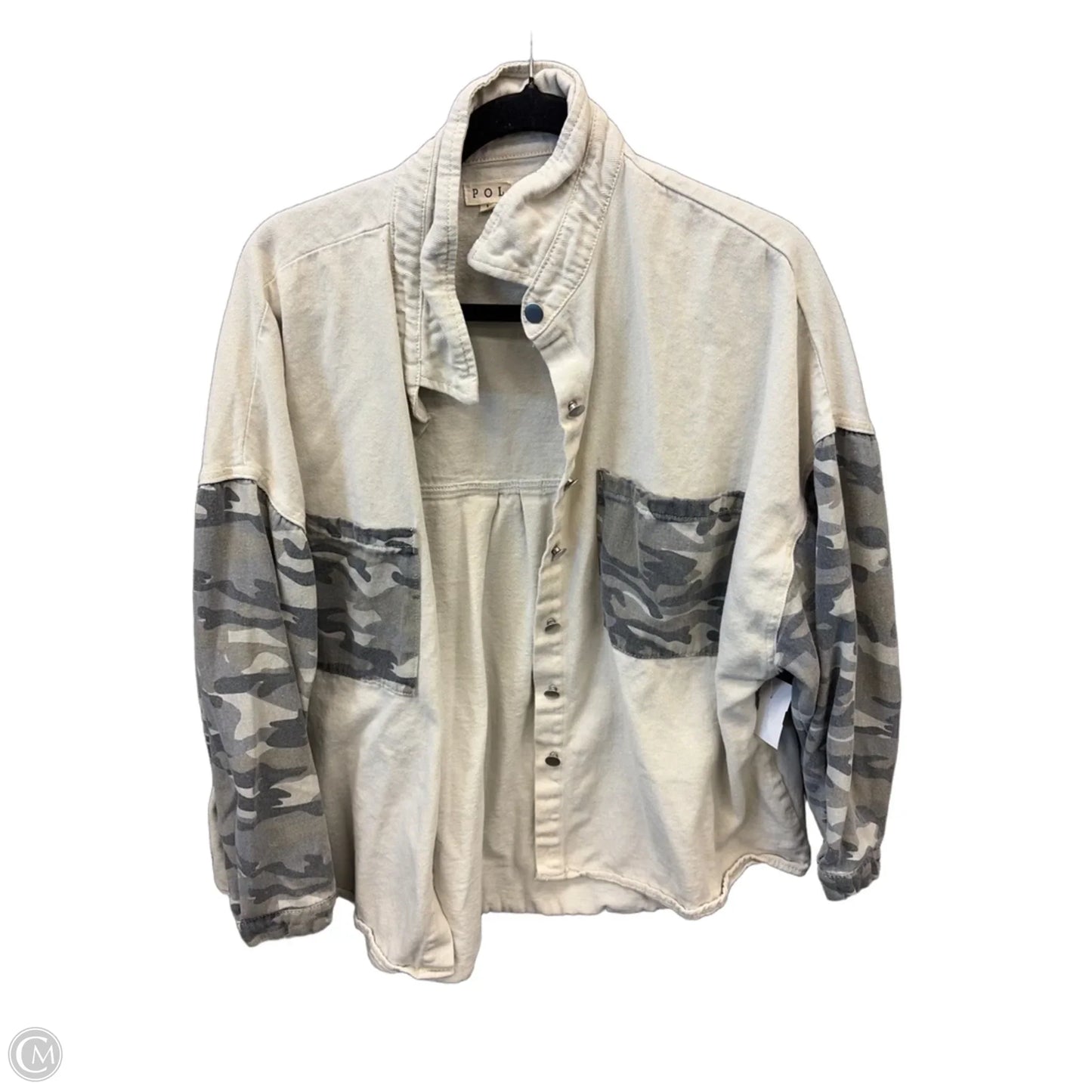 Jacket Denim By Pol In Grey, Size: L