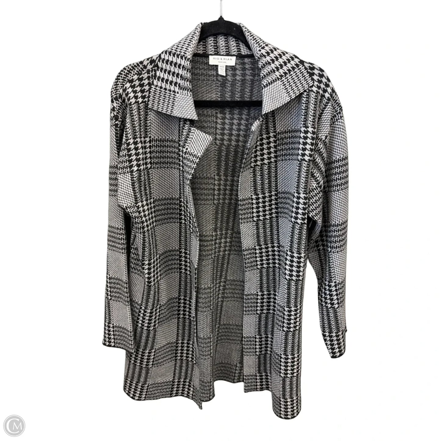 Cardigan By Clothes Mentor In Black & Grey, Size: M