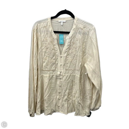 Top Long Sleeve By Maurices In Beige, Size: Xxl