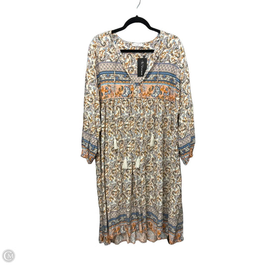 Dress Casual Midi By Clothes Mentor In Tan, Size: Xl