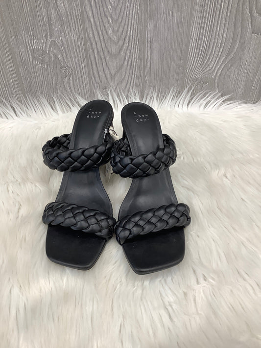 Sandals Heels Block By A New Day In Black, Size: 9.5