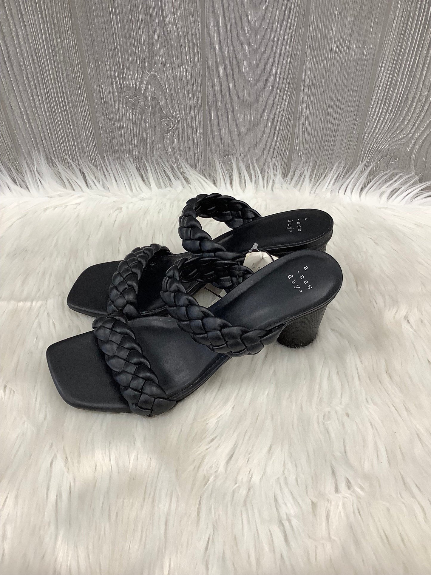 Sandals Heels Block By A New Day In Black, Size: 9.5