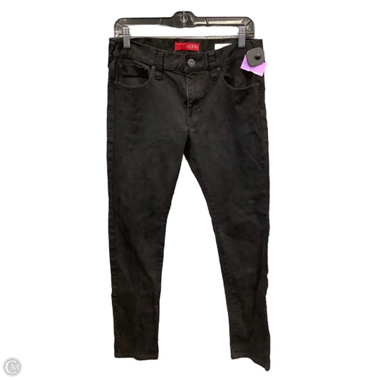 Jeans Skinny By Guess In Black, Size: 10