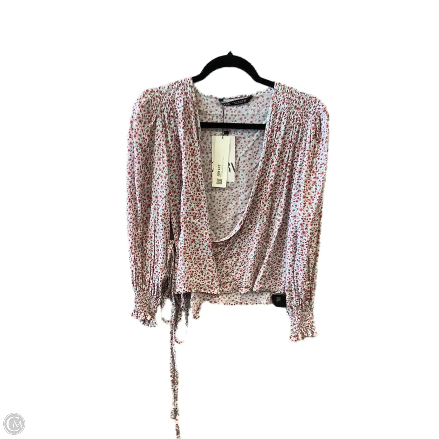 Top Long Sleeve By Zara In Floral Print, Size: Xs