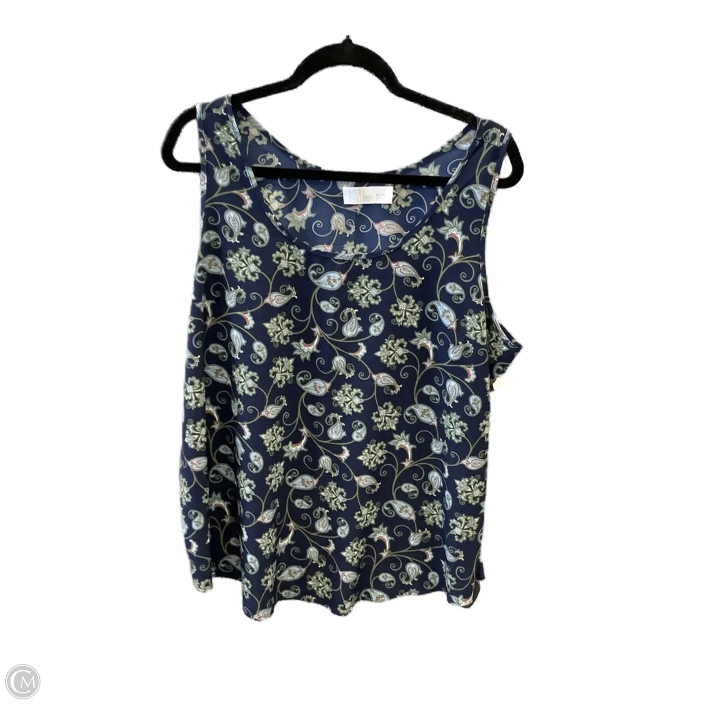 Top Sleeveless By Time And Tru In Blue, Size: Xxl