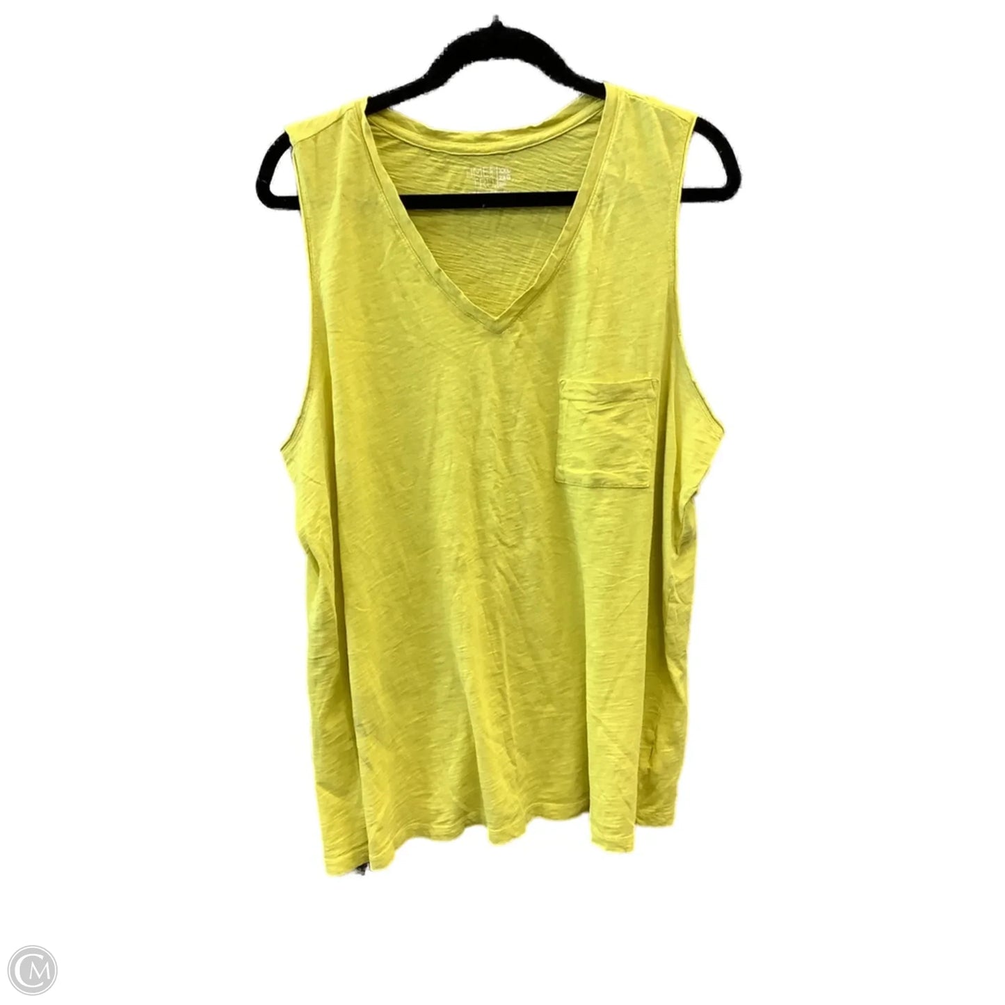 Top Sleeveless By Time And Tru In Yellow, Size: 2x