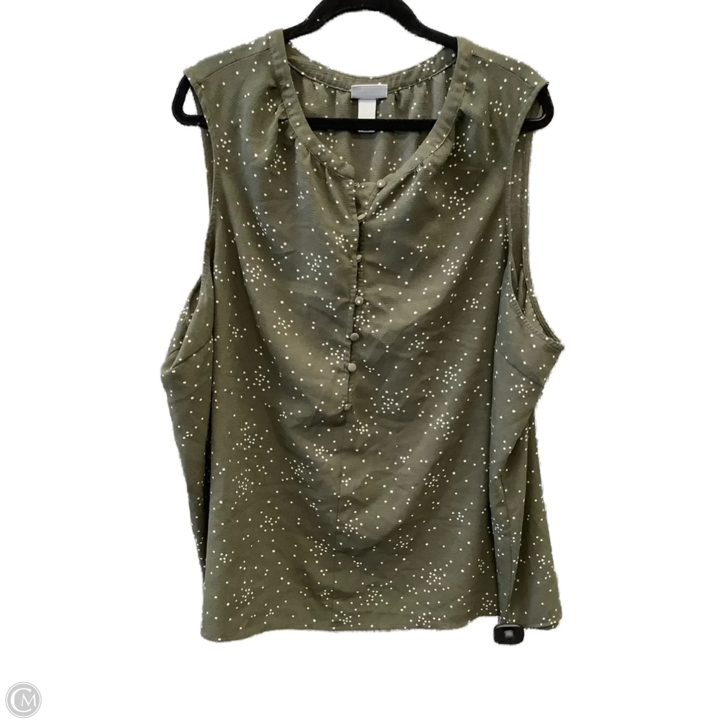 Top Sleeveless By Ava & Viv In Green, Size: 3x