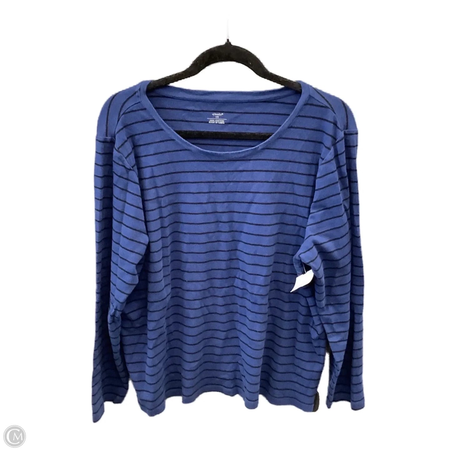 Top Long Sleeve By Cj Banks In Blue, Size: 1x