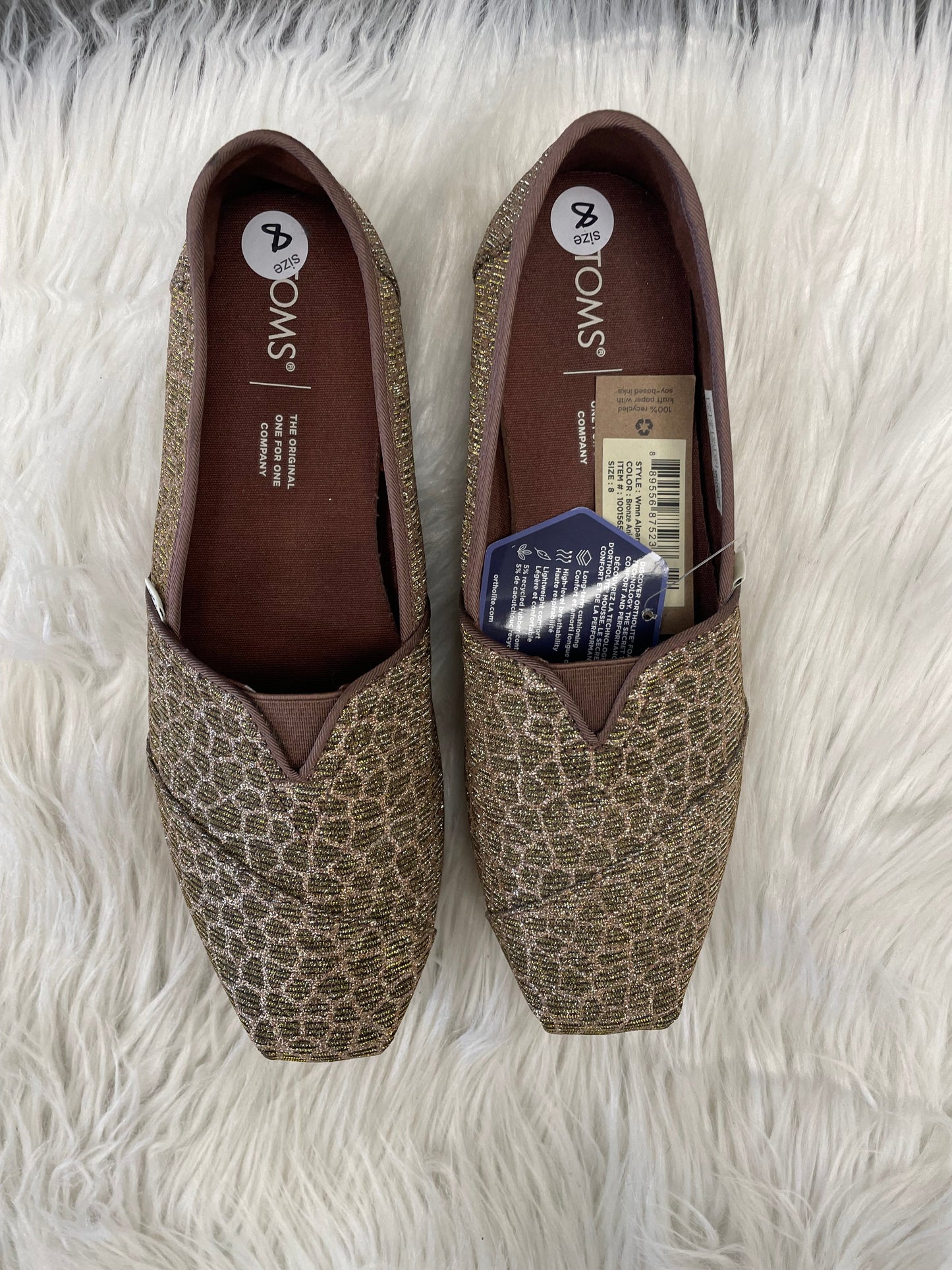 Animal Print Shoes Flats Toms, Size 8