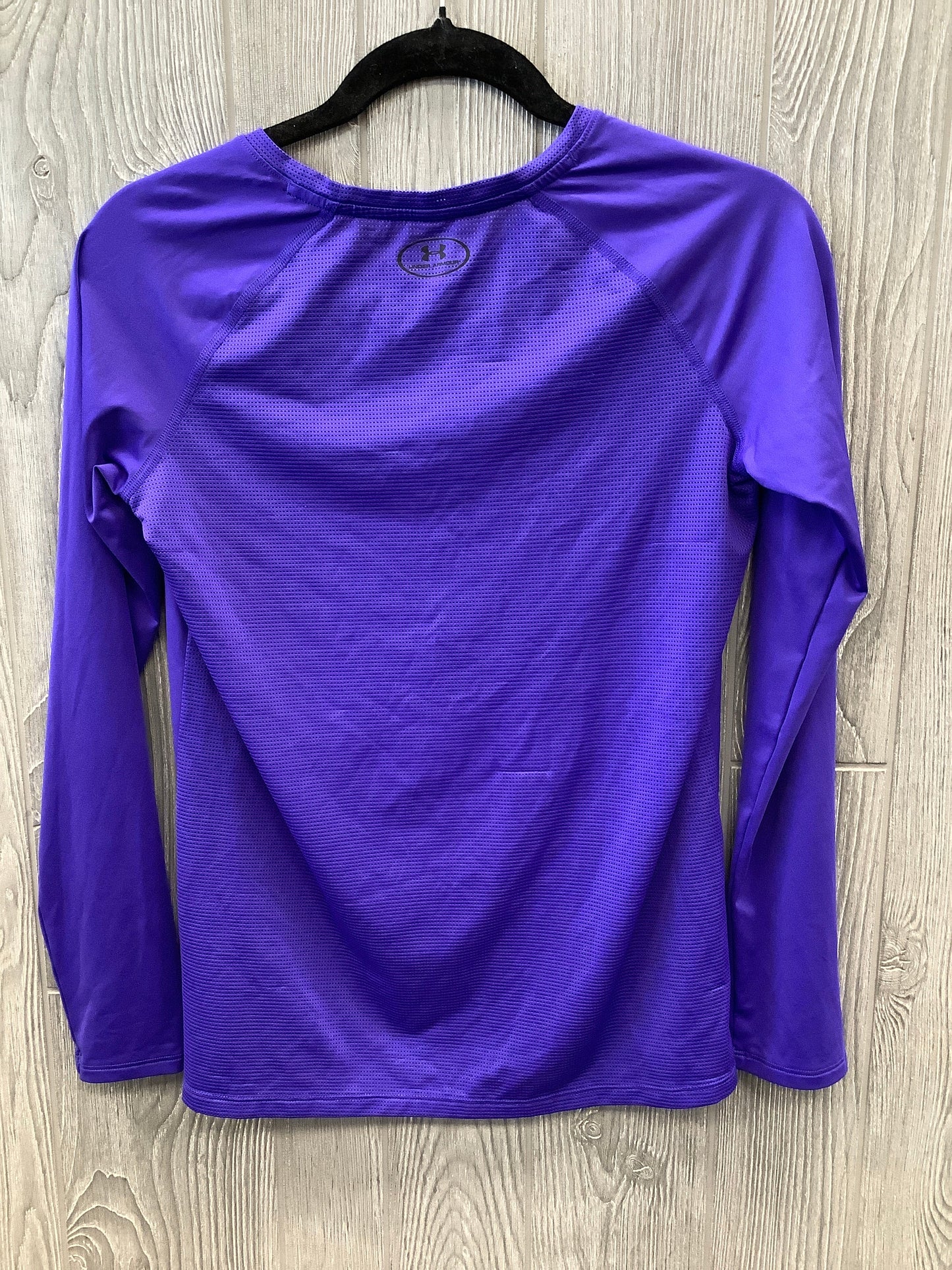 Athletic Top Long Sleeve Collar By Under Armour In Purple, Size: Xl