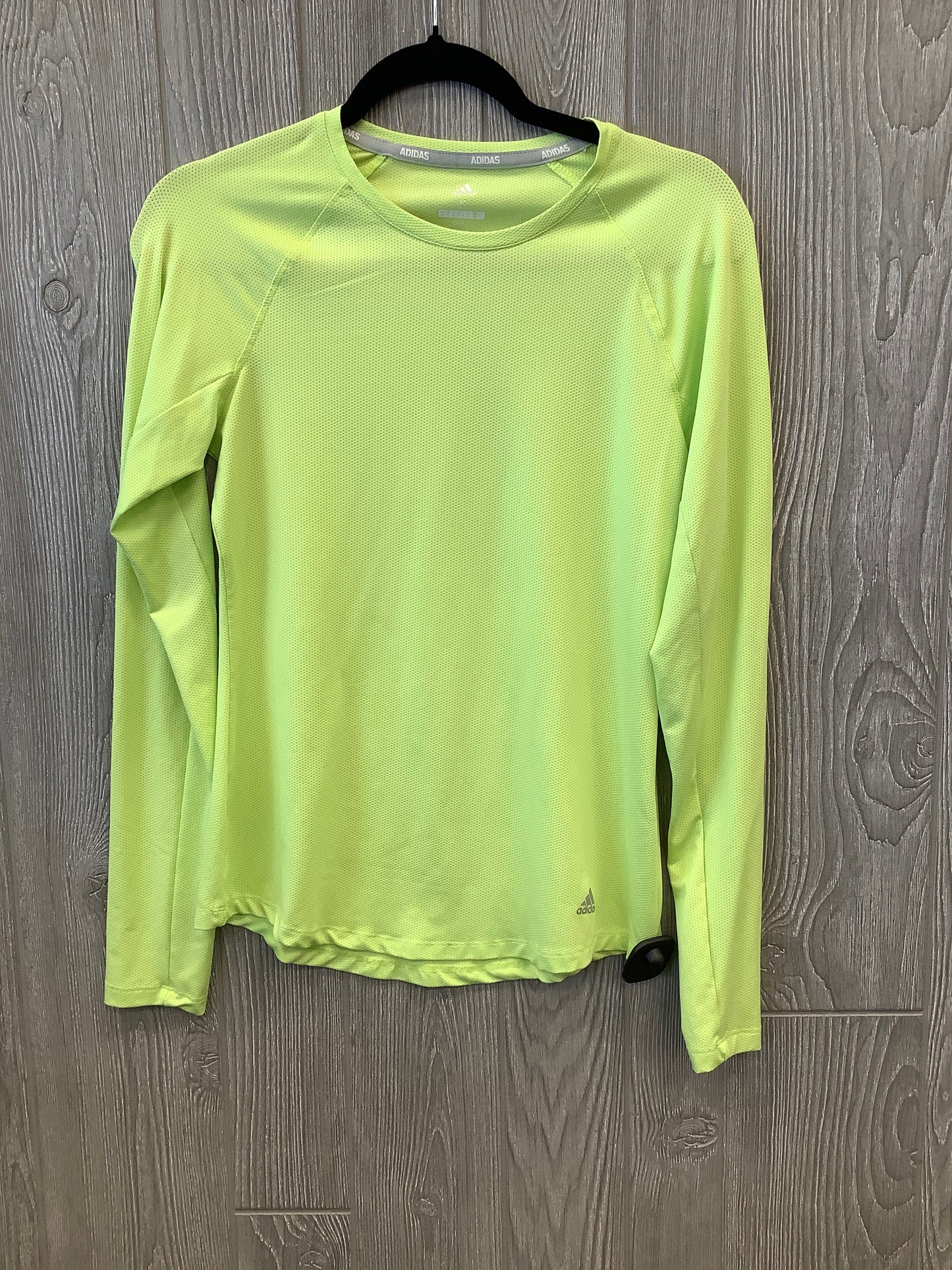 Athletic Top Long Sleeve Collar By Adidas In Green, Size: S