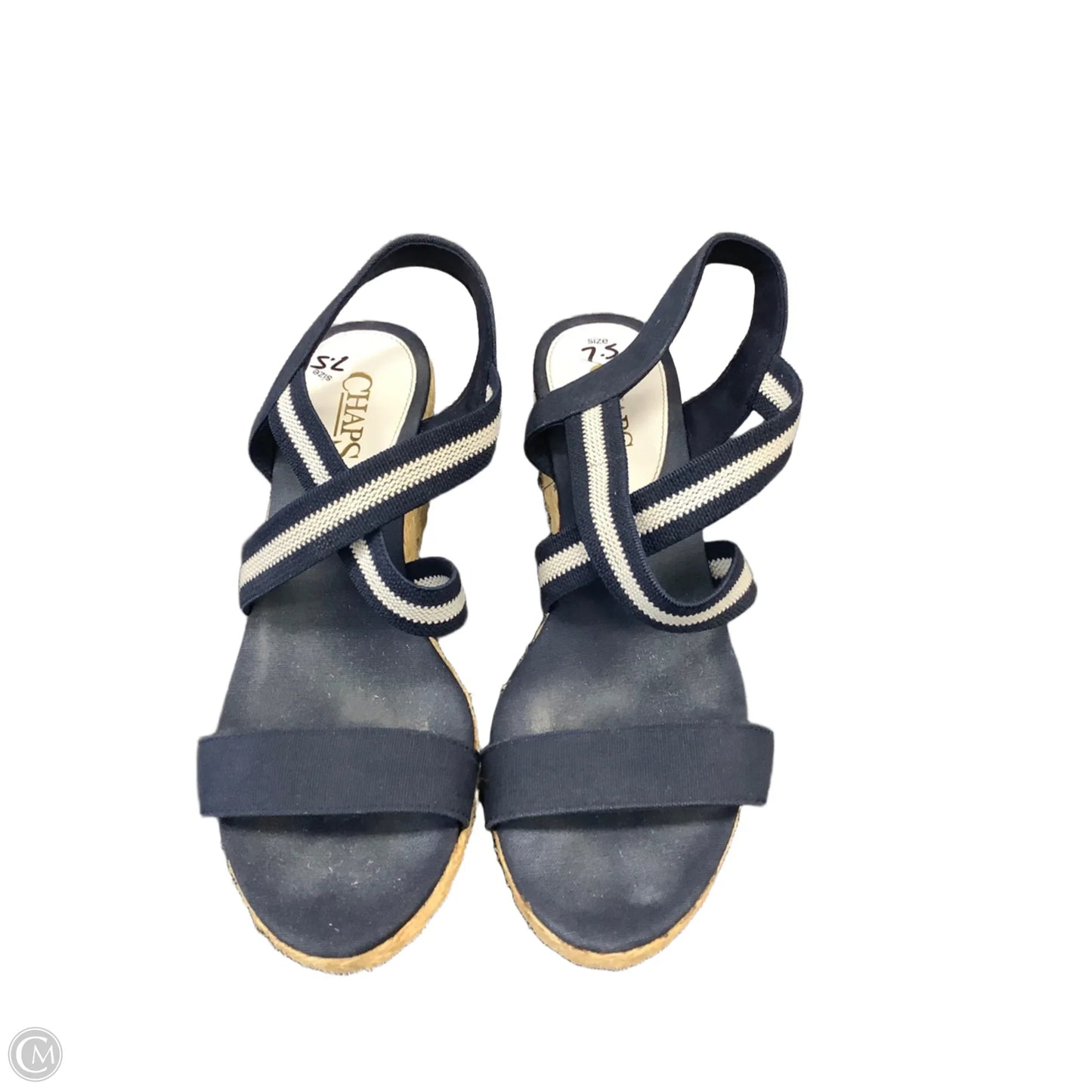 Sandals Heels Wedge By Chaps In Blue, Size: 7.5