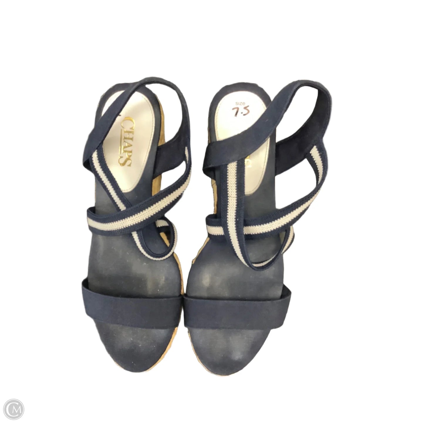 Sandals Heels Wedge By Chaps In Blue, Size: 7.5