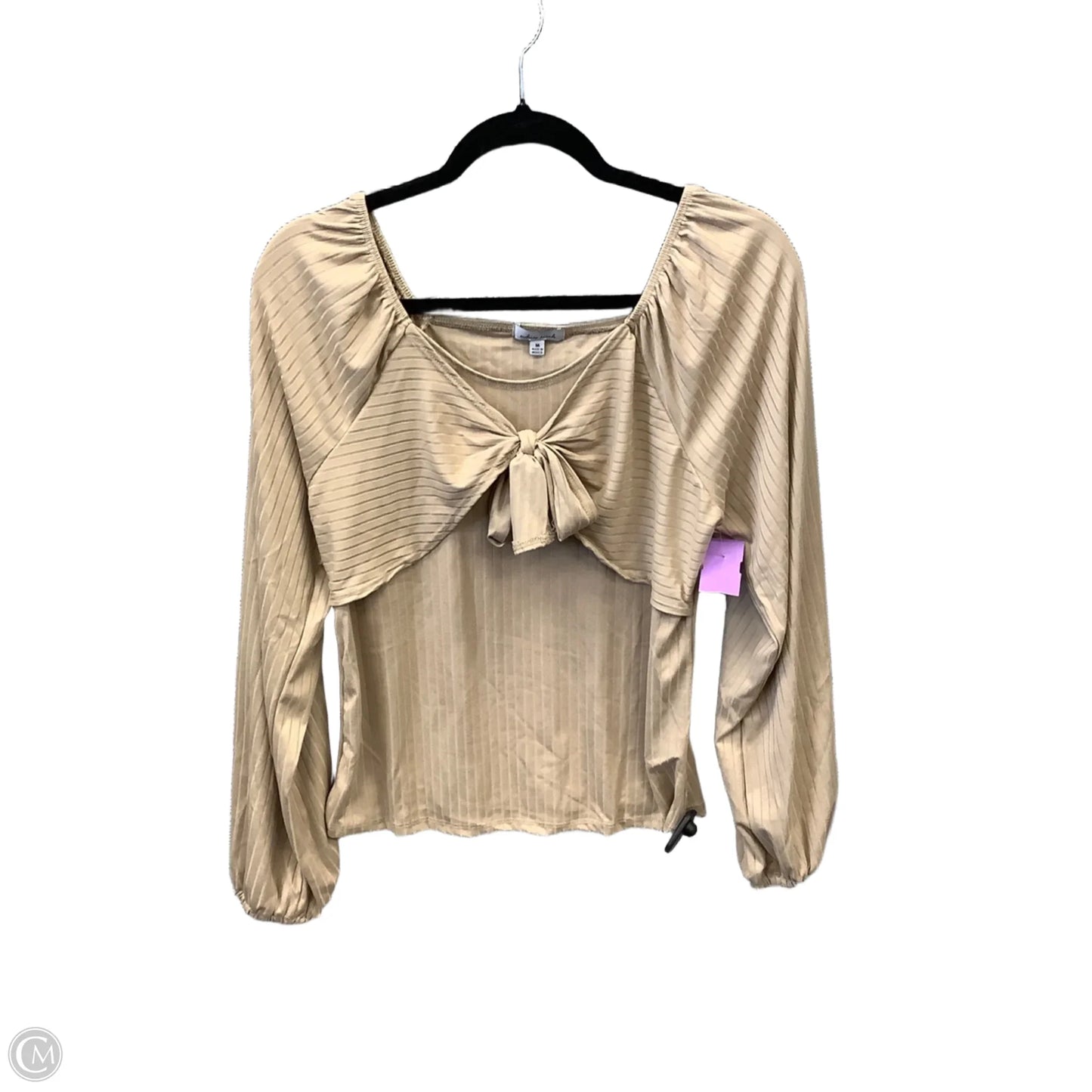 Top Long Sleeve By White Birch In Tan, Size: M