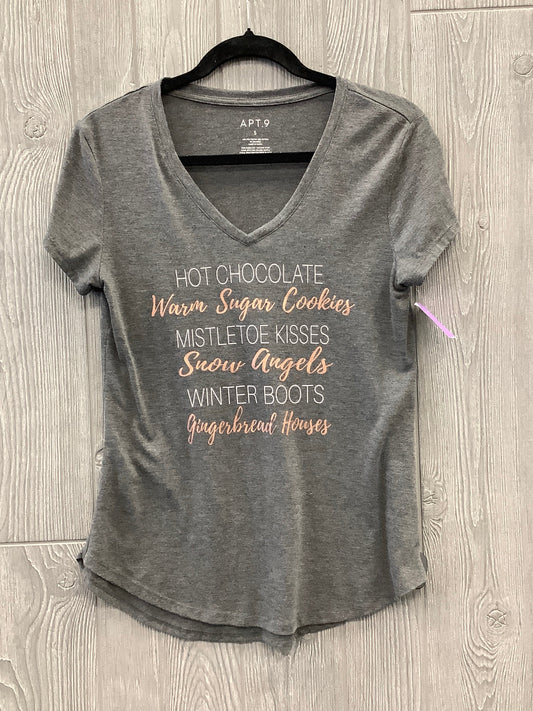 Top Short Sleeve By Apt 9 In Grey, Size: S