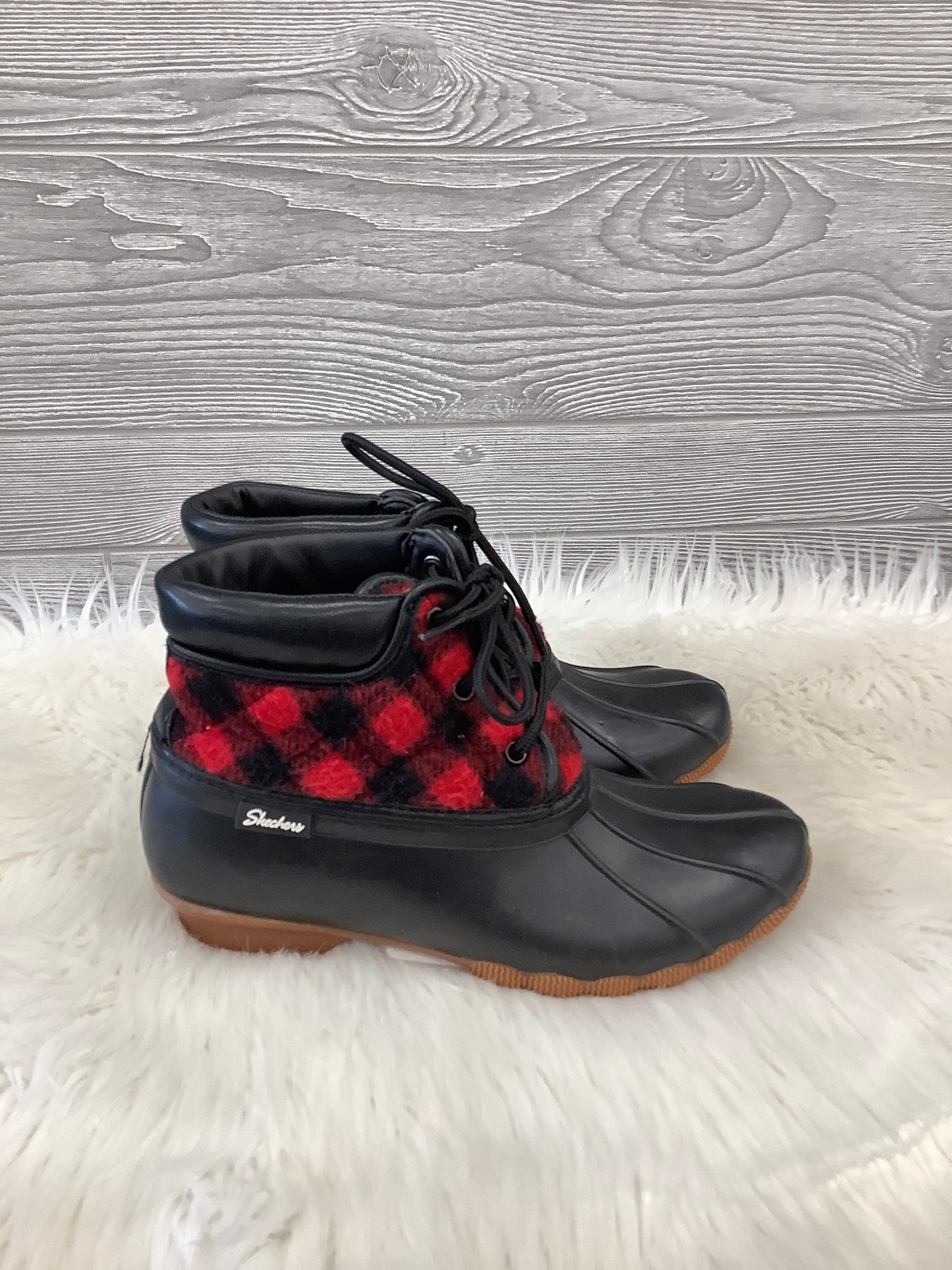 Boots Snow By Skechers In Plaid Pattern, Size: 8