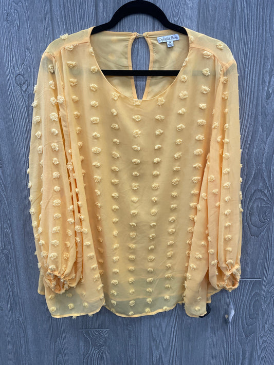 Blouse Long Sleeve By Ophelia Roe In Yellow, Size: 3x