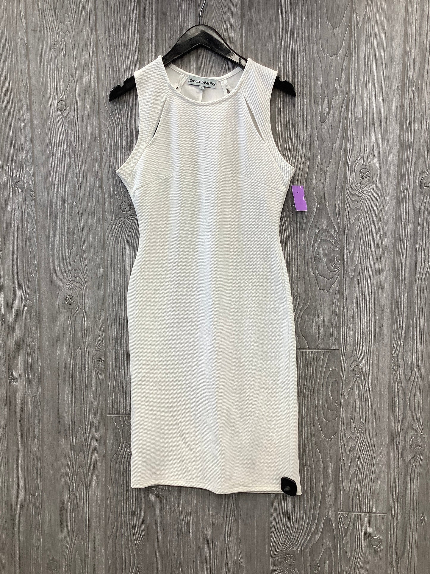 White Dress Casual Midi Almost Famous, Size L