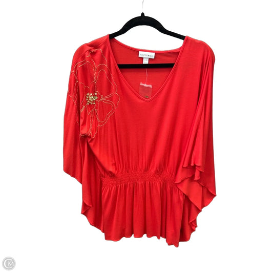 Top Short Sleeve By Fashion Bug In Red, Size: S