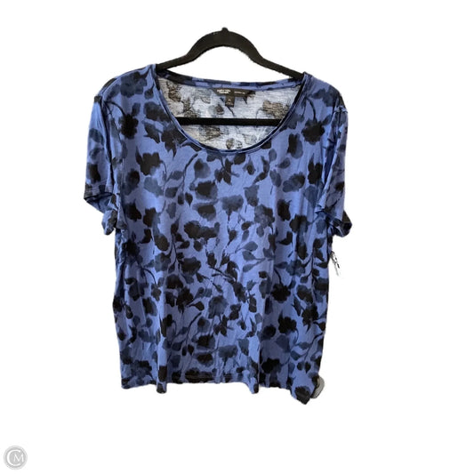 Top Short Sleeve By Simply Vera In Black & Blue, Size: Xl