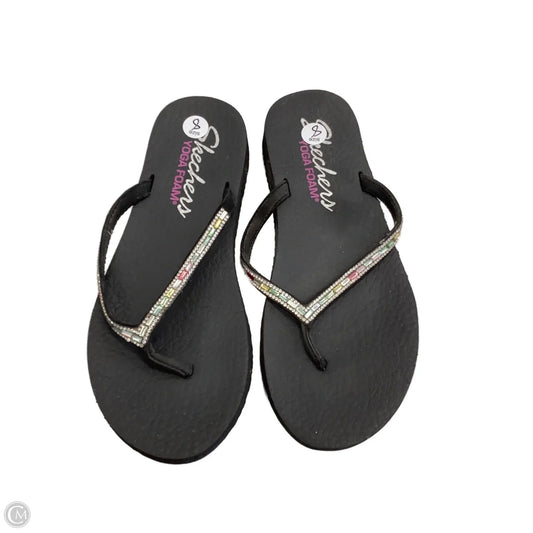 Sandals Flip Flops By Skechers In Black, Size: 8