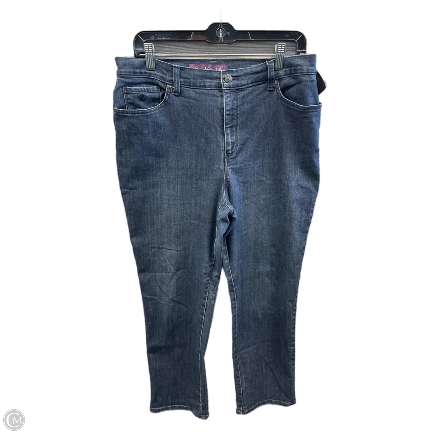 Jeans Straight By Gloria Vanderbilt In Blue Denim, Size: 14