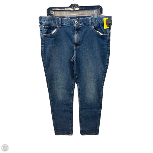 Jeans Straight By Eddie Bauer In Blue Denim, Size: 14