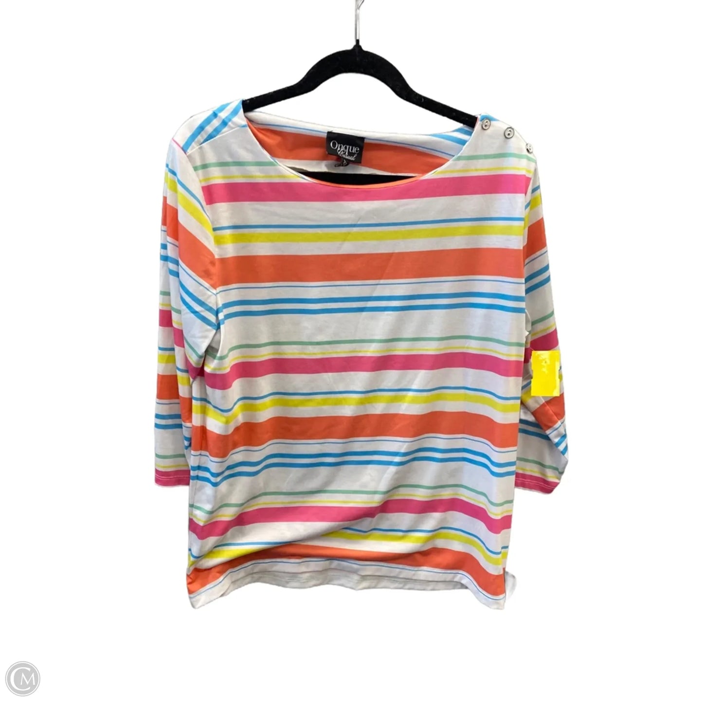 Top Long Sleeve By Onque In Striped Pattern, Size: Xl