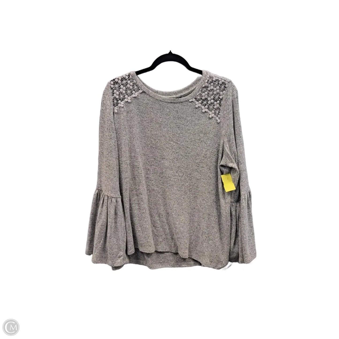 Top Long Sleeve By Liz Claiborne In Grey, Size: L