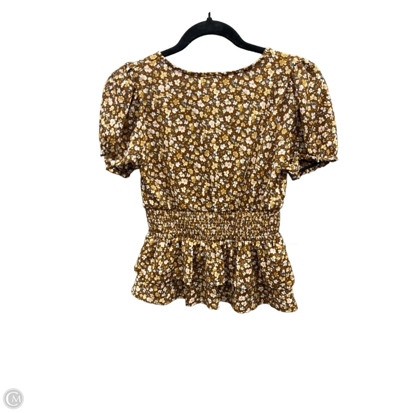 Top Short Sleeve By Mine In Brown, Size: S