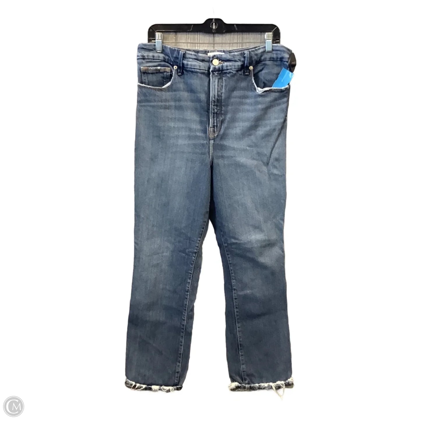 Jeans Straight By Good American In Blue Denim, Size: 14