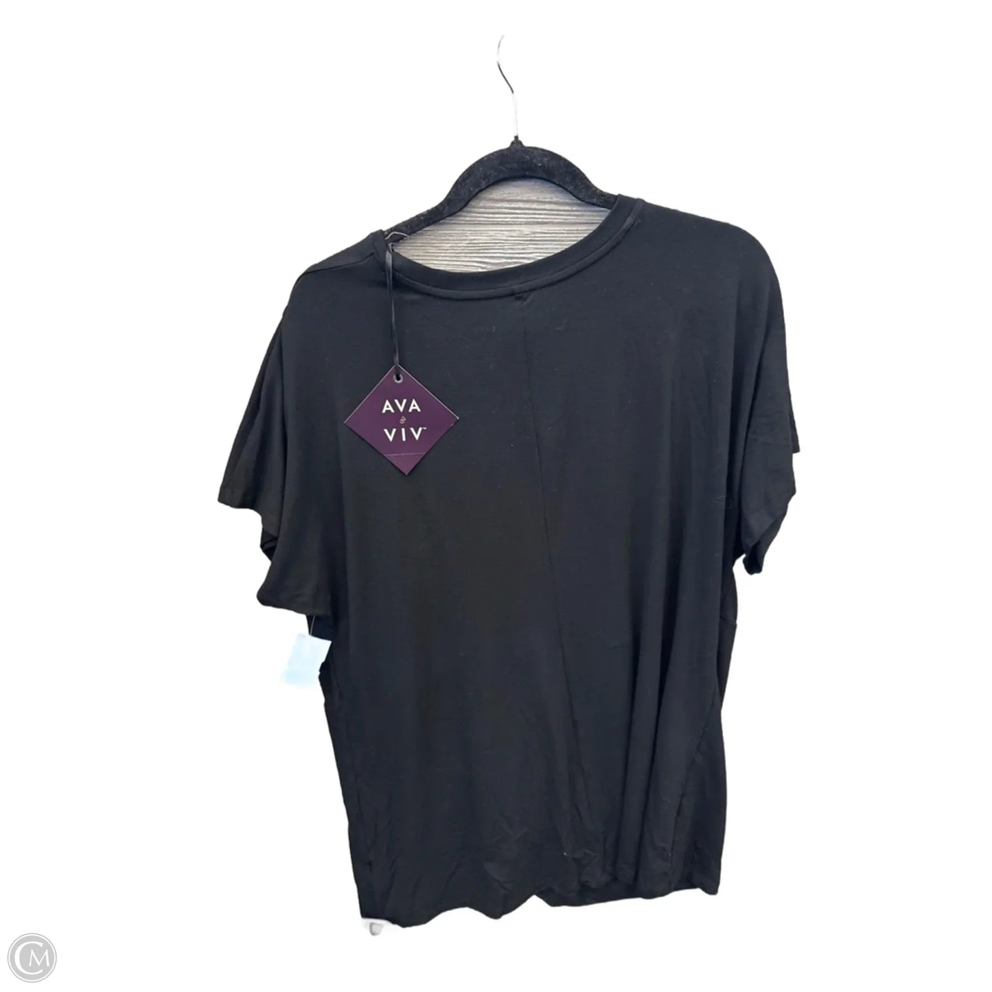 Top Short Sleeve By Ava & Viv In Black, Size: Xxl