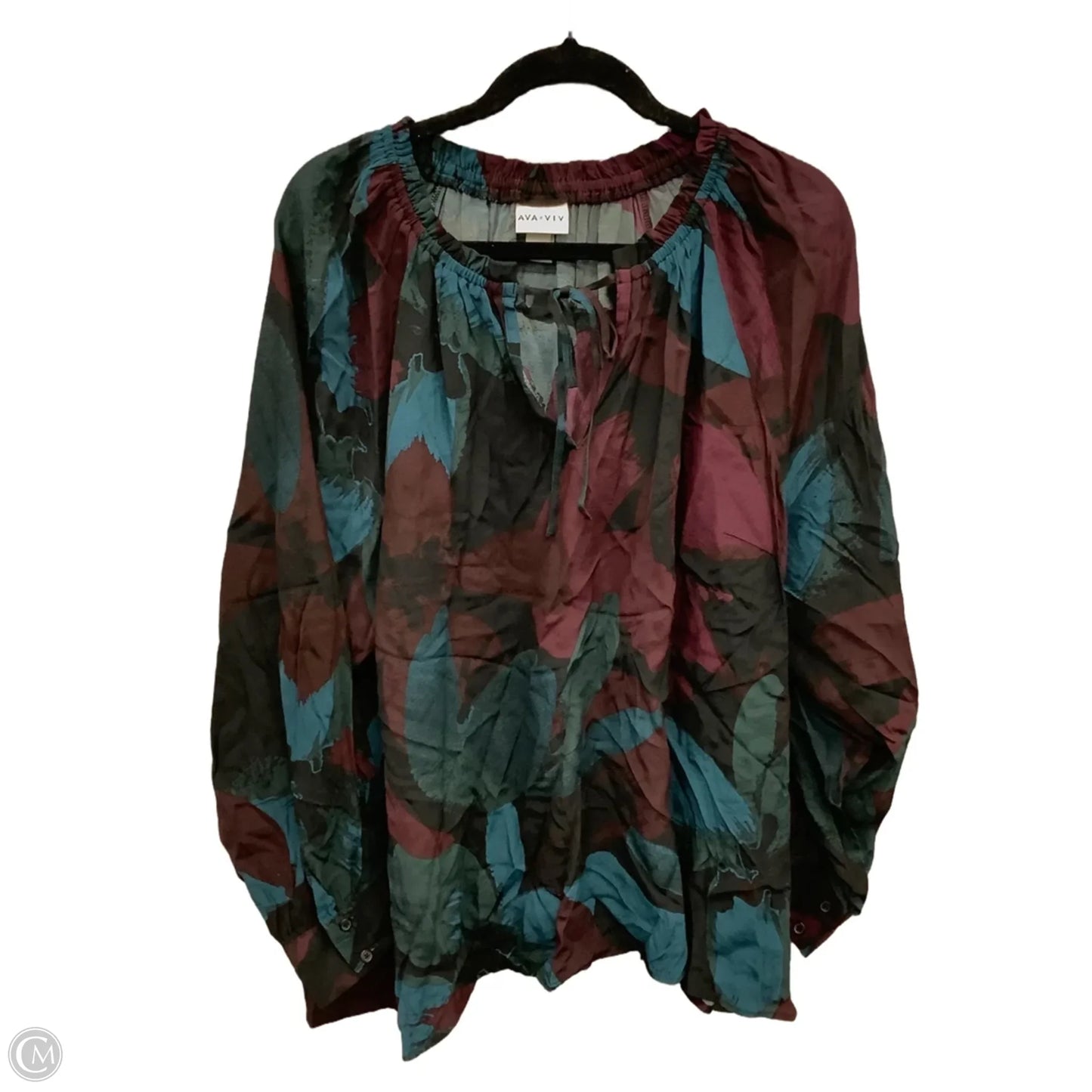 Top Long Sleeve By Ava & Viv In Multi-colored, Size: 2x