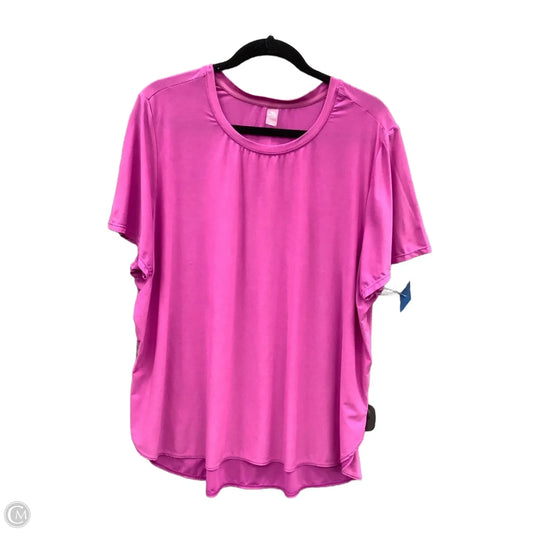 Athletic Top Short Sleeve By Mta Sport In Pink, Size: 2x