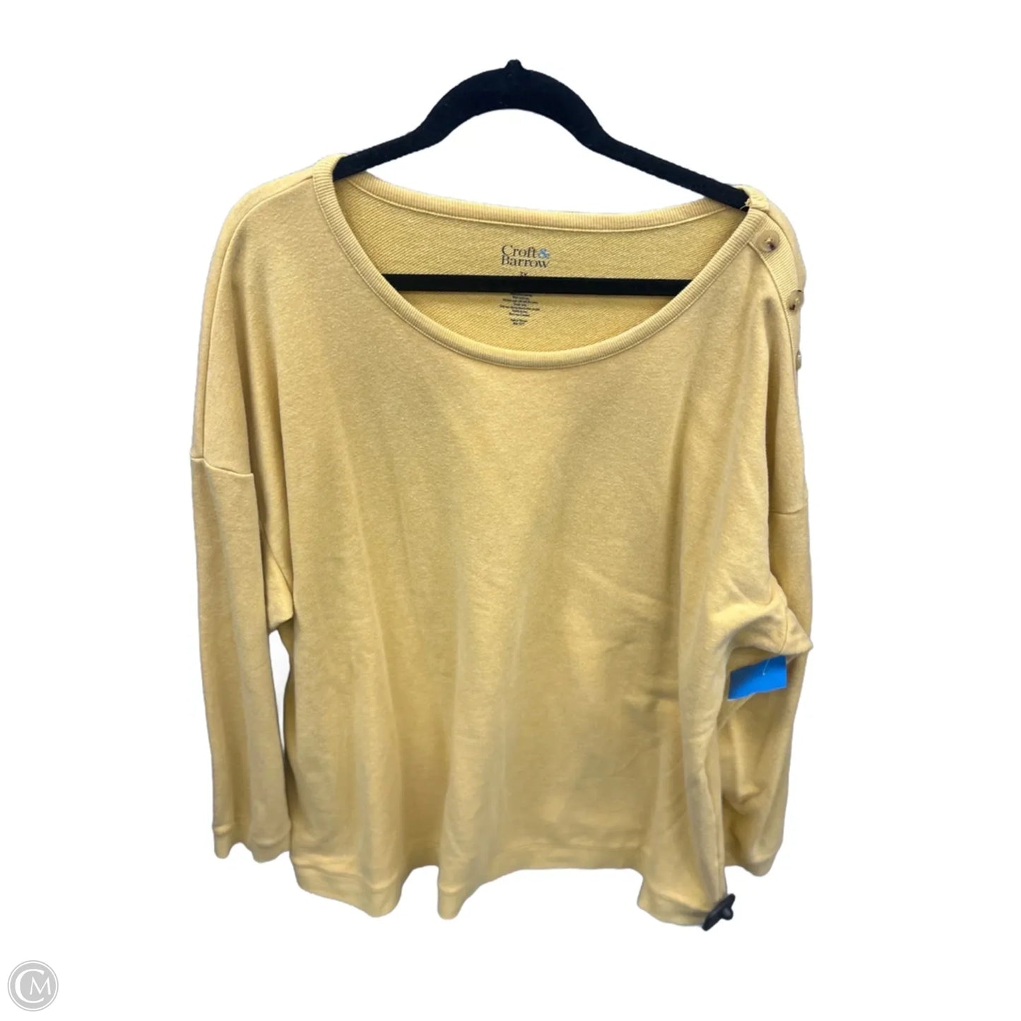 Sweatshirt Crewneck By Croft And Barrow In Yellow, Size: 3x