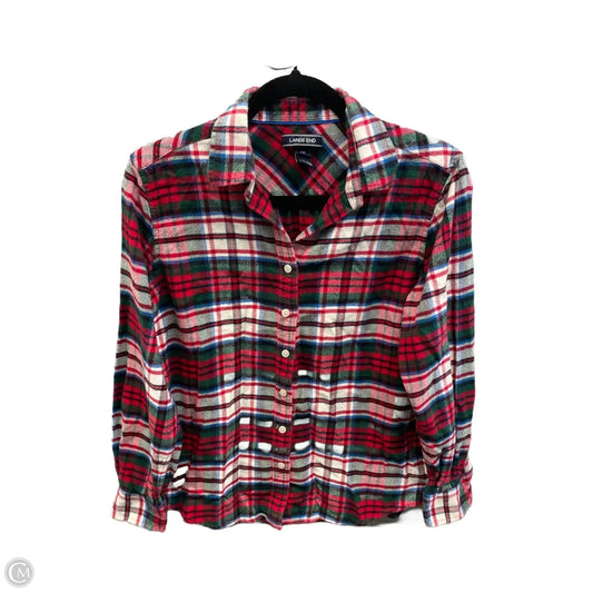 Top Long Sleeve By Lands End In Plaid Pattern, Size: Mp
