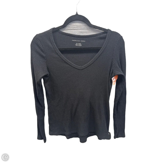Top Long Sleeve By American Eagle In Black, Size: Xs