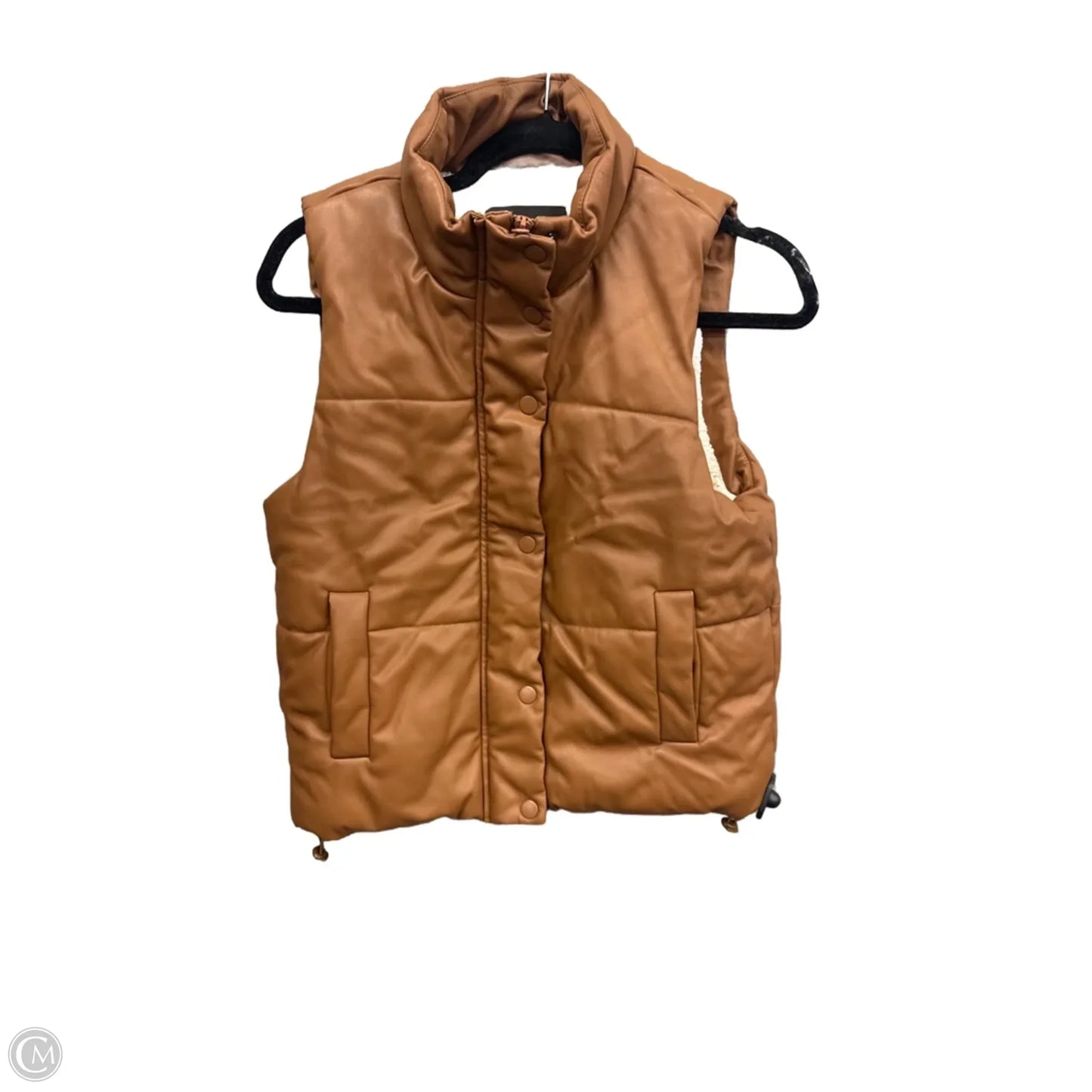 Vest Puffer & Quilted By Fashion Nova In Brown, Size: M
