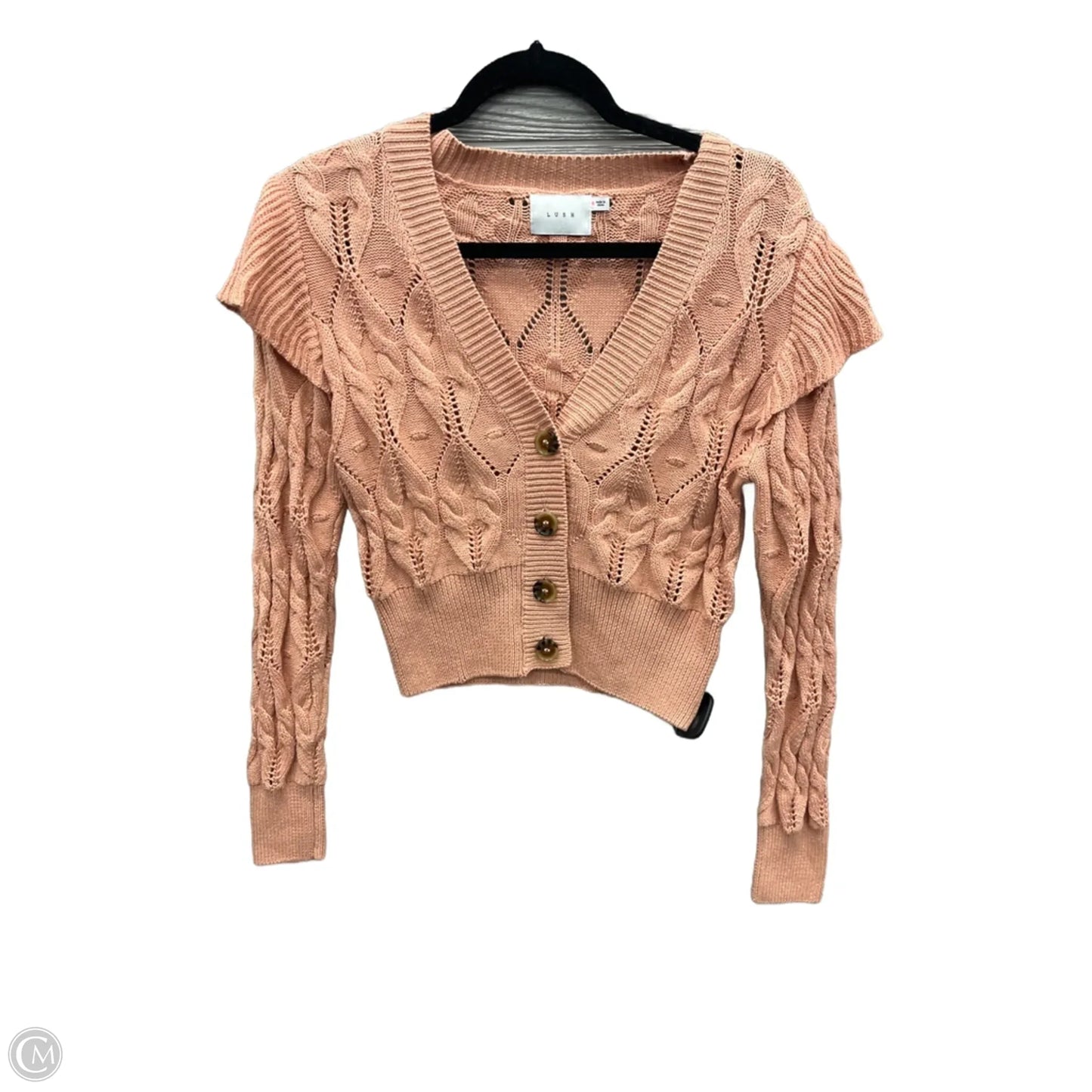 Sweater Cardigan By Lush In Pink, Size: S