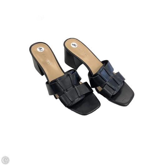 Sandals Heels Block By Nine West In Black, Size: 8