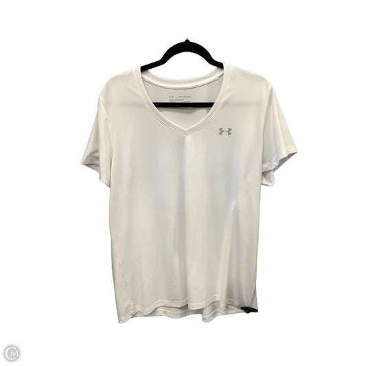 Athletic Top Short Sleeve By Under Armour In White, Size: Xxl
