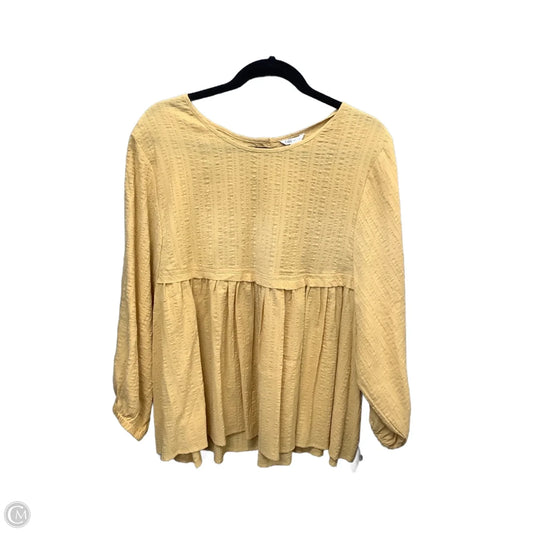 Top Short Sleeve By Cato In Yellow, Size: Xl