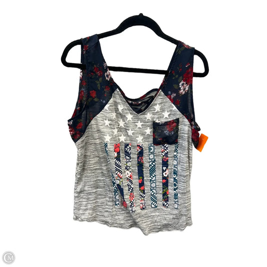 Top Sleeveless By Tru Self In Grey, Size: Xl