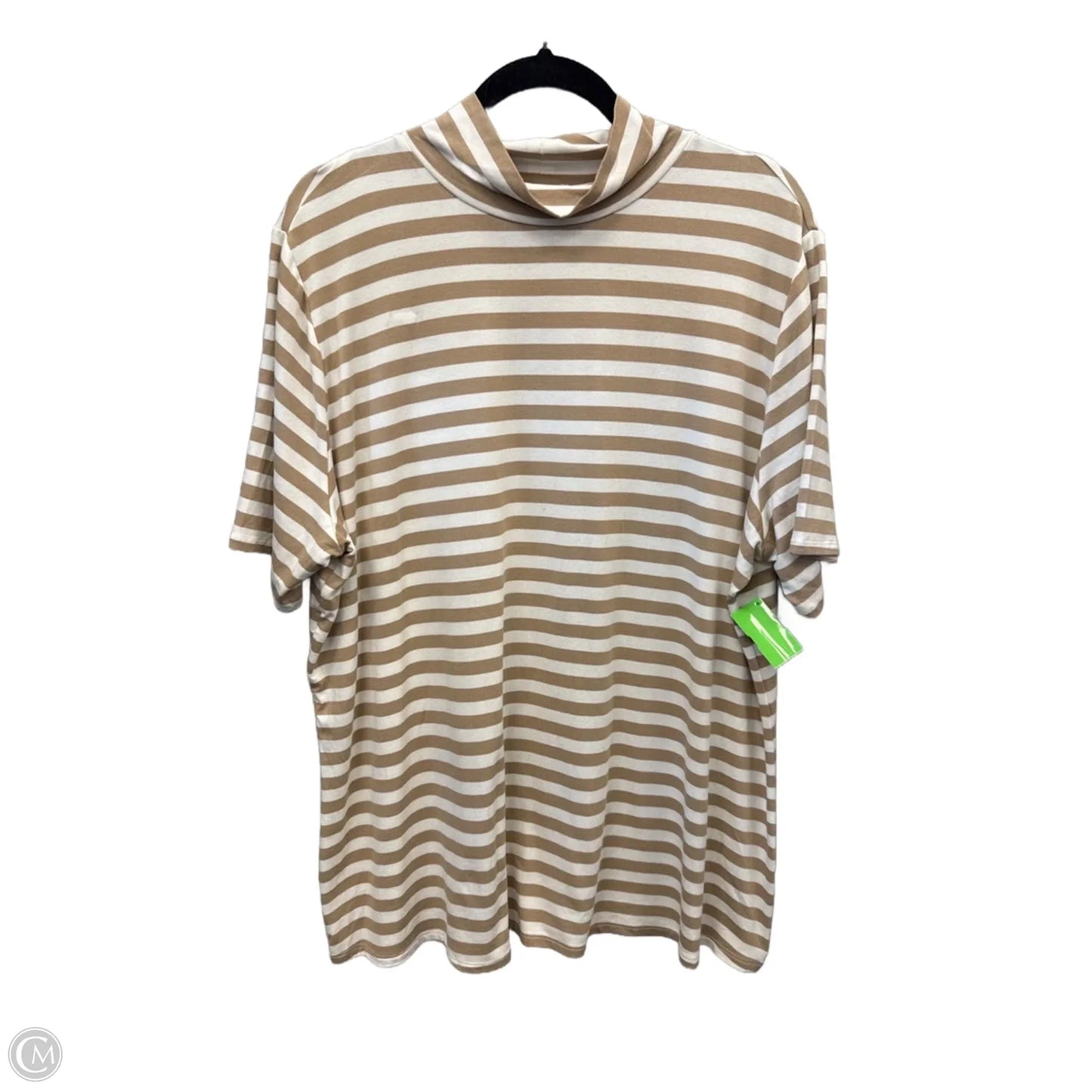 Top Short Sleeve By Ava & Viv In Striped Pattern, Size: 2x